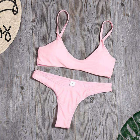 Scoop Neck Brazilian Cut Bikini Set