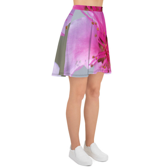 Skater Skirt - Italian Style - Peach Flower. Size: XS-S-M-L-XL-2XL-3XL