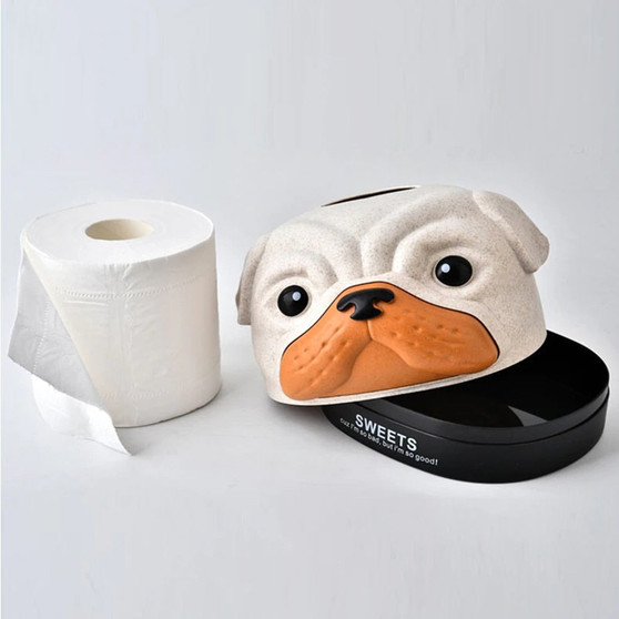 Home Car Tissue Box Container Cartoon Dog Napkin Tissue Dispenser  Facial Hand Paper Case Storage Holder Office Desktop Decor