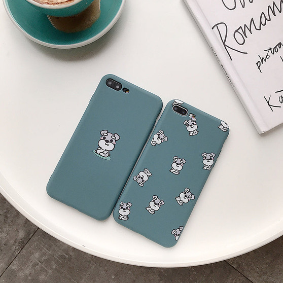 Smiley Schnauzer Blue iPhone Case