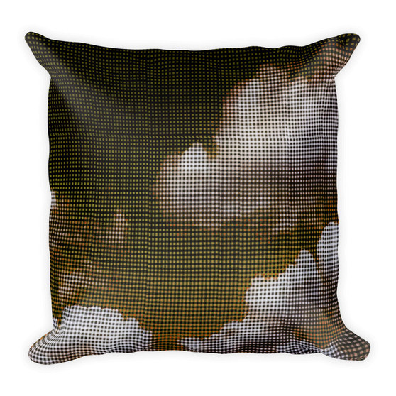 My Head is in the Clouds - Gold Square Pillow