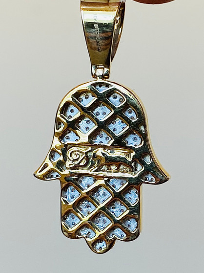 10KT Gold .75ct Diamond Hamsa Pendant Jewelry design for Mens or Ladies