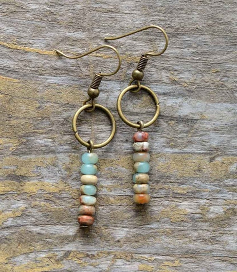 Vintage Natural Stone Bohemian Dangle Earrings