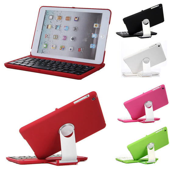 360° Swivel Aluminum Rotating Wireless Bluetooth Keyboard Cover Case for iPad Mini 1/ 2/ 3 (7.9”inch)