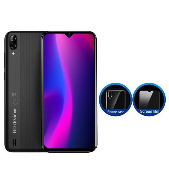 Blackview A60 Smartphone Quad Core Android 8.1 4080mAh Cellphone 1GB+16GB 6.1 inch 19.2:9 Screen Dual Camera 3G Mobile Phone