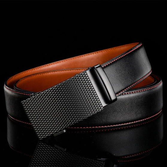 Men's Genuine Cow Leather Automatic Buckle Belt