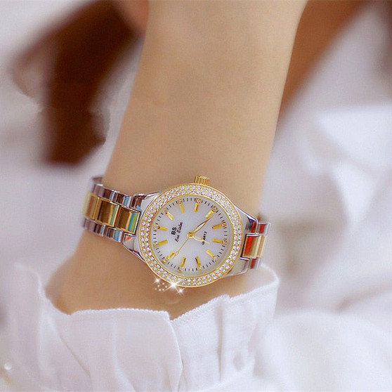 Women's Crystal Stainless Steel Dress Watch