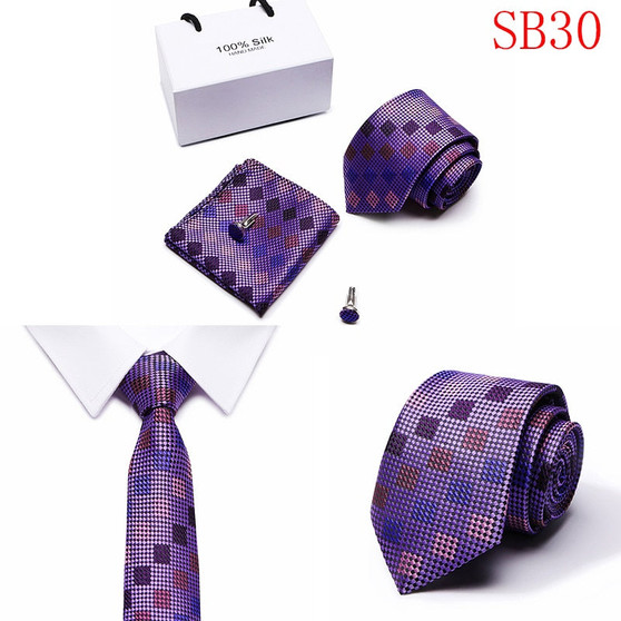 Men's Business Dress Tie & Cufflink Set