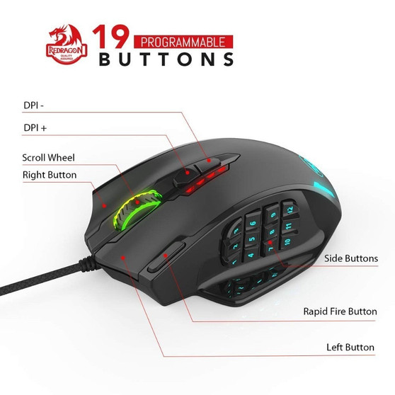 Redragon M908 12400 DPI Gaming Mouse