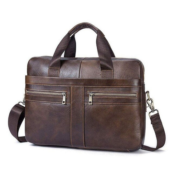 14 Inch Genuine Leather Handbag Briefcase Laptop Document Holder