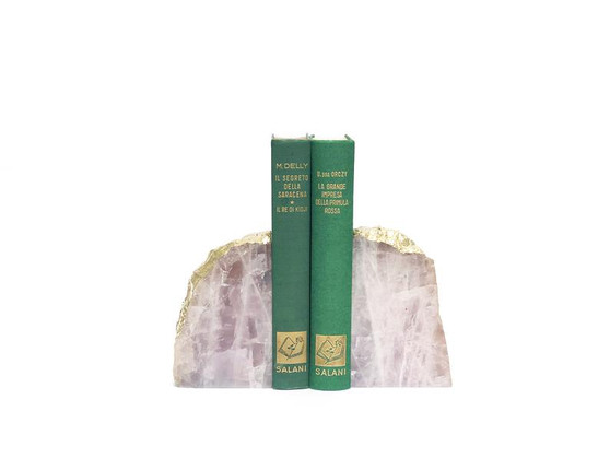 Rose Quartz Bookends, Bookends, Pink Quartz