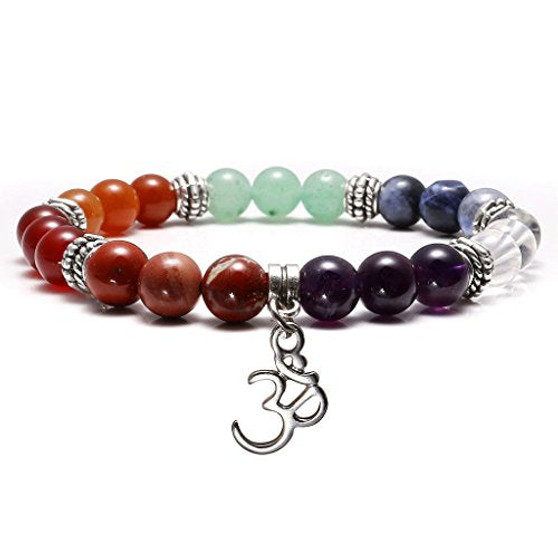 7 Chakra Reiki Healing Elastic Bracelet Real Stones