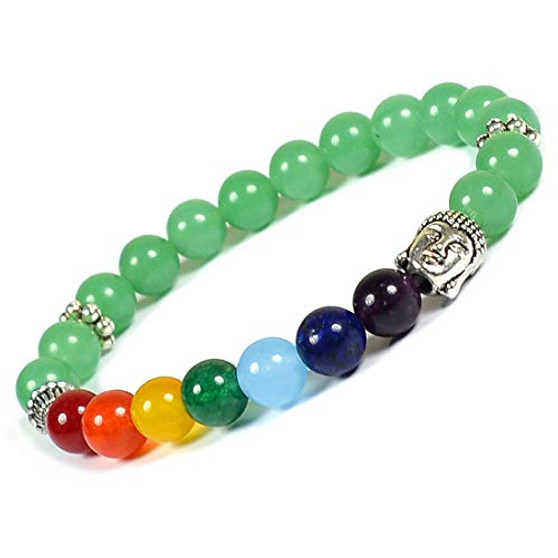 7 Chakra Bracelet 8 Mm Stone Beads For Reiki Crystal Healing