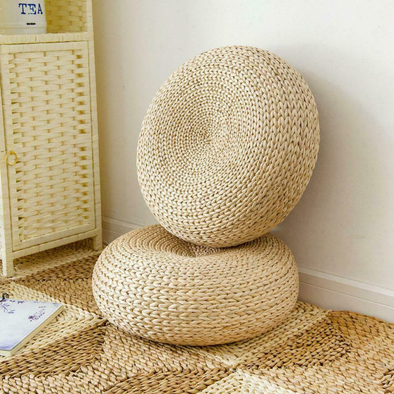 1 pc Meditation Cushion Tatami Cushion Round Straw Mat Chair Seat Pad Pillow Round Floor Tablemat Japanese-style Dropshipping