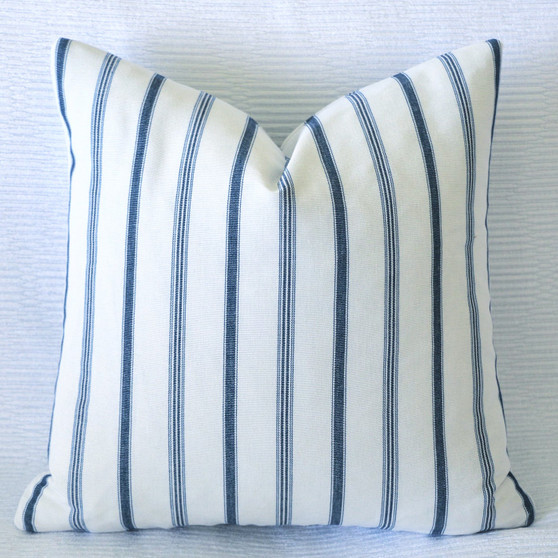 Blue Floral or Striped Pillow Cover / Hand Block Printed Pillow Covers