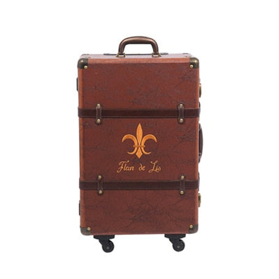 Brown Retro Spinner Rolling Luggage Women Trolley Storage PU Leather Suitcase Wheels Vintage Cabin Travel Bag