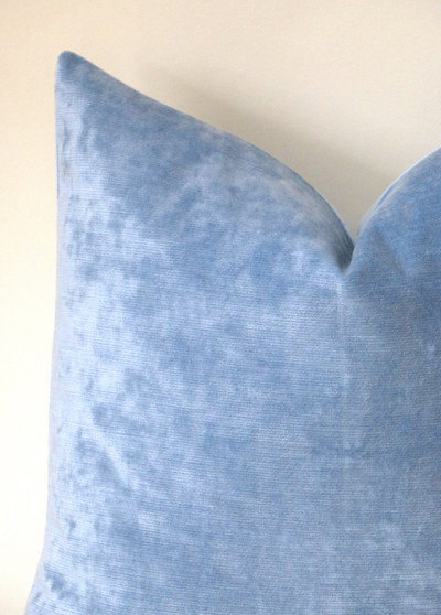 Ice Blue Vintage Velvet Pillow Cover