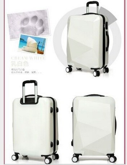 Hot 20"24 Inches Diamond Cut Surface 3d Extrusion Abs+pc Pull Rod Box Travel Luggage Suitcase Creative Boarding Box