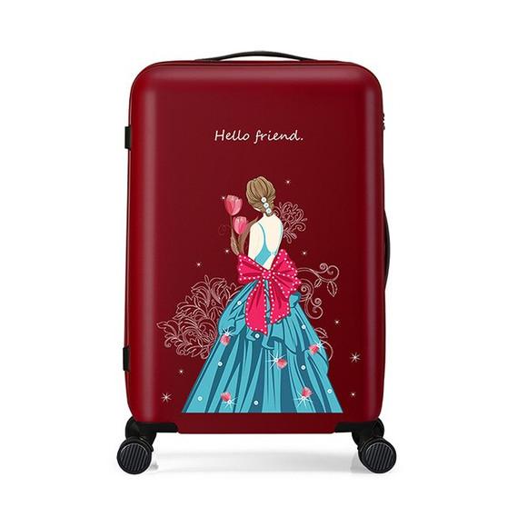 Noble Princess Women Carry Ons Luggage Travel Suitcase Rolling Luggage Trolley Case PC Mute Spinner Wheels TSA Lock A7012