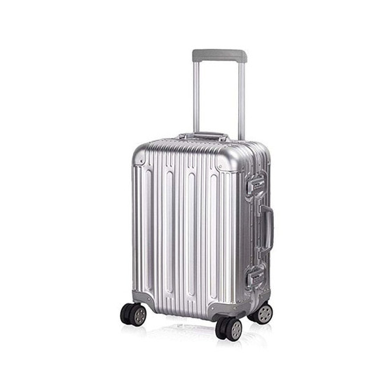 Aluminum Luggage Carry On Spinner Hard Shell Suitcase Lightweight Metal Suitcases TSA Unlock (Silver 20"24"29" Inch)