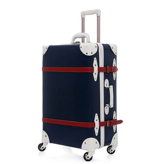 Suitcase PU Leather Trolley Wheel TSA Lock High Capacity Luggage Travel Suitcase with Spinner Wheels for Teens