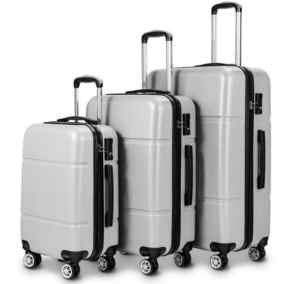 3 Pcs Luggage Set 20" 24" 28" Trolley Suitcase w/ TSA Lock Water-proof Carry on Luggage with Wheels Low-key and Simple Style