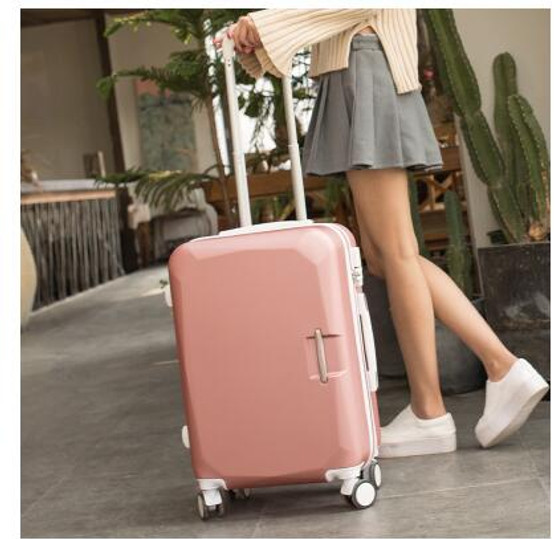 ABS+ PC Brand Women 20"24"26" Inch Travel Luggage Trolley suitcase Boarding Case Rolling Case On Wheels  Women Rolling Luggages