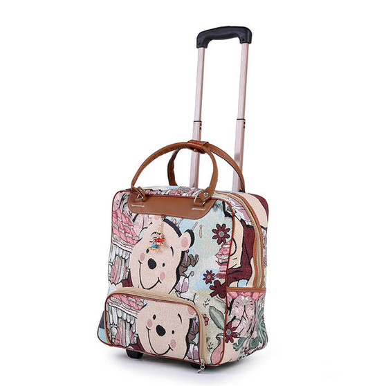 Women Trolley Luggage Rolling Suitcase Casual Stripes Rolling Case Travel Bag on Wheels Luggage Suitcase with Wheels