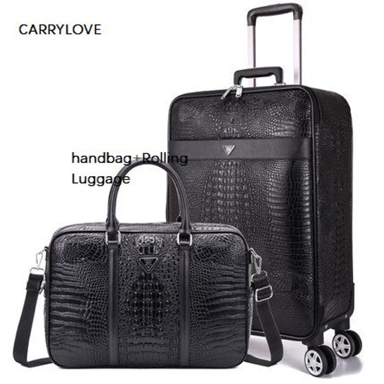 CARRYLOVE 16/20/22/24 inch size business noble handbag+Rolling Luggage Spinner brand Travel Suitcase