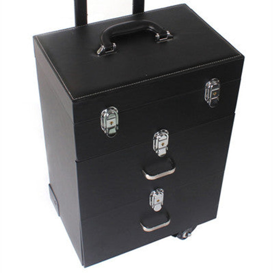 KUNDUI Luggage suitcase professional Manicure Trolley Caster with brake Pu new aluminum Travel Bags case makeup cosmetic box