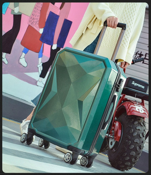 Personality Password Box Luggage Female Trolley Case Fashion Diamond Faceted Suitcase