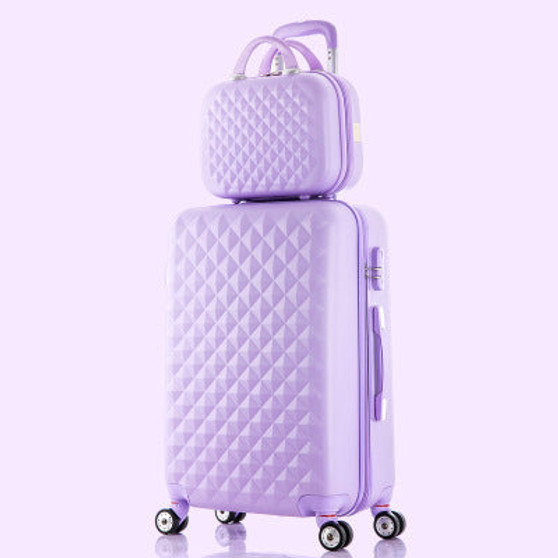 Fashion Cosmetic Bag, Travel Spinner Password Luggage, Woman Rolling Suitcase