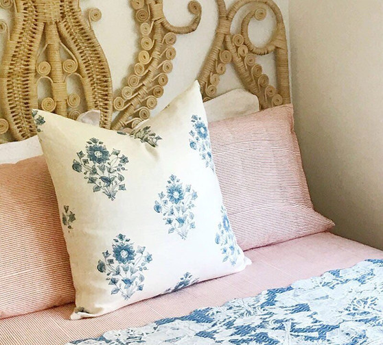 Schumacher Blue and White Pillow cover / Block Print Pillow Cover / Beatrice Bouquet