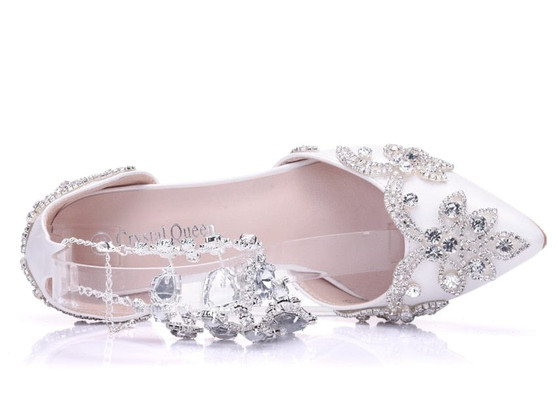 Bridal Crystal Rhinestone Pointed Toe High Heels