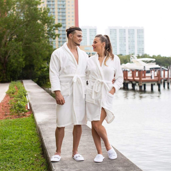 Cozy Terry King and Queen Personalized Bathrobes for Couples Set