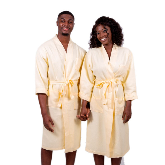 Cotton Waffle Long King and Queen Matching Robes for Couple Set