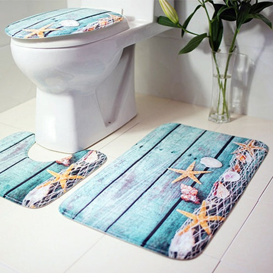 Underwater World Anti Slip Bathroom Mat (3Pcs/Set)