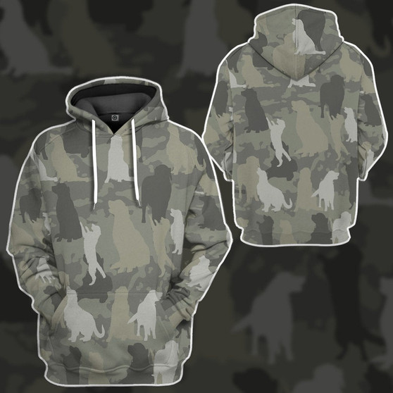 Love Golden Retriever Dog Camo Printed 3D Hoodie