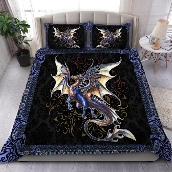 Viking Dragon Love Art Printed Gift Bedding Set