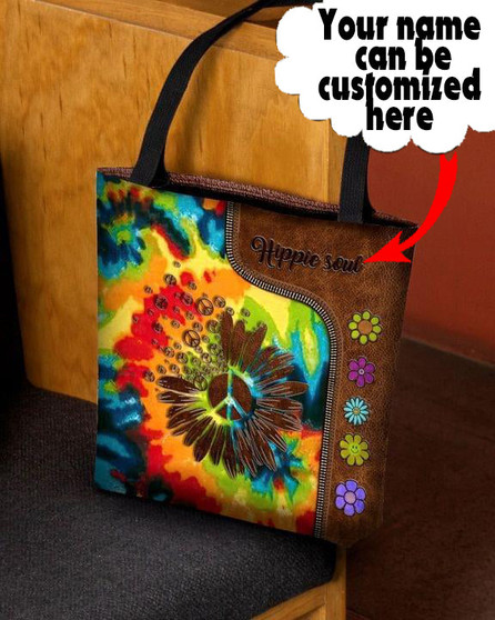 Personalized Customized Hippie Lover 3D Printed Leather Pattern Tote Bag