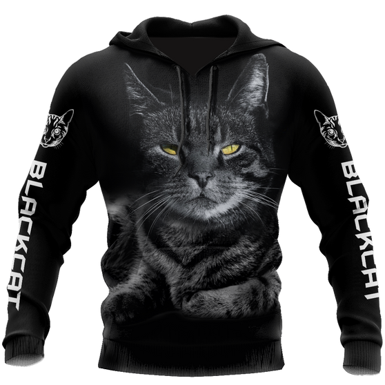 Cat Lover Black Cat Cover 3D Printed Hoodie