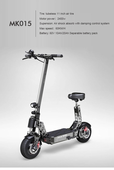 No Tax ! High 2400W 60KM/H Motor Electric Scooter 60V 20Ah Fat Tire 11 Inch Electric Powerful Scooter Driven Off Road LWT