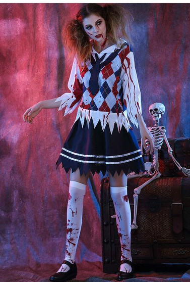 Hot Halloween Bloody School  Girl Zombie