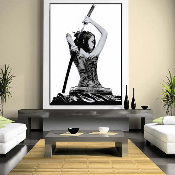 Dangerous Lady Modern Samurai Girl Japanese Art Poster