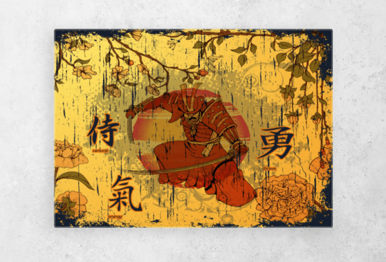 Japanese Warrior Ancient Red Samurai Poster