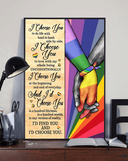 I Choose You Poster, LGBT Wall Art Poster