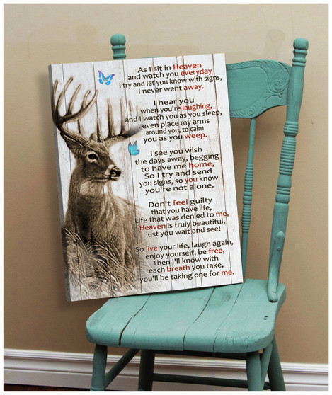 Deer Art Remember Heaven Meaningful Quote Gift Poster