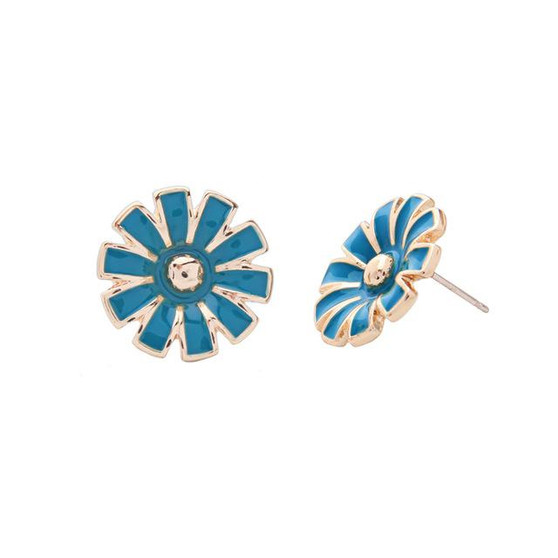 60s Enamel Flower Stud Earrings