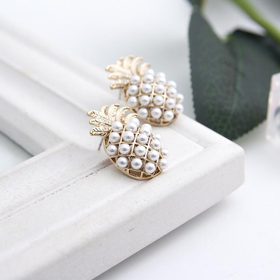 Pearl Pineapple Earrings