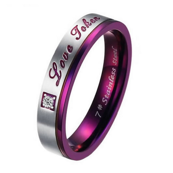 Men Women Stainless Steel Love Promise Ring Couples Wedding Bands